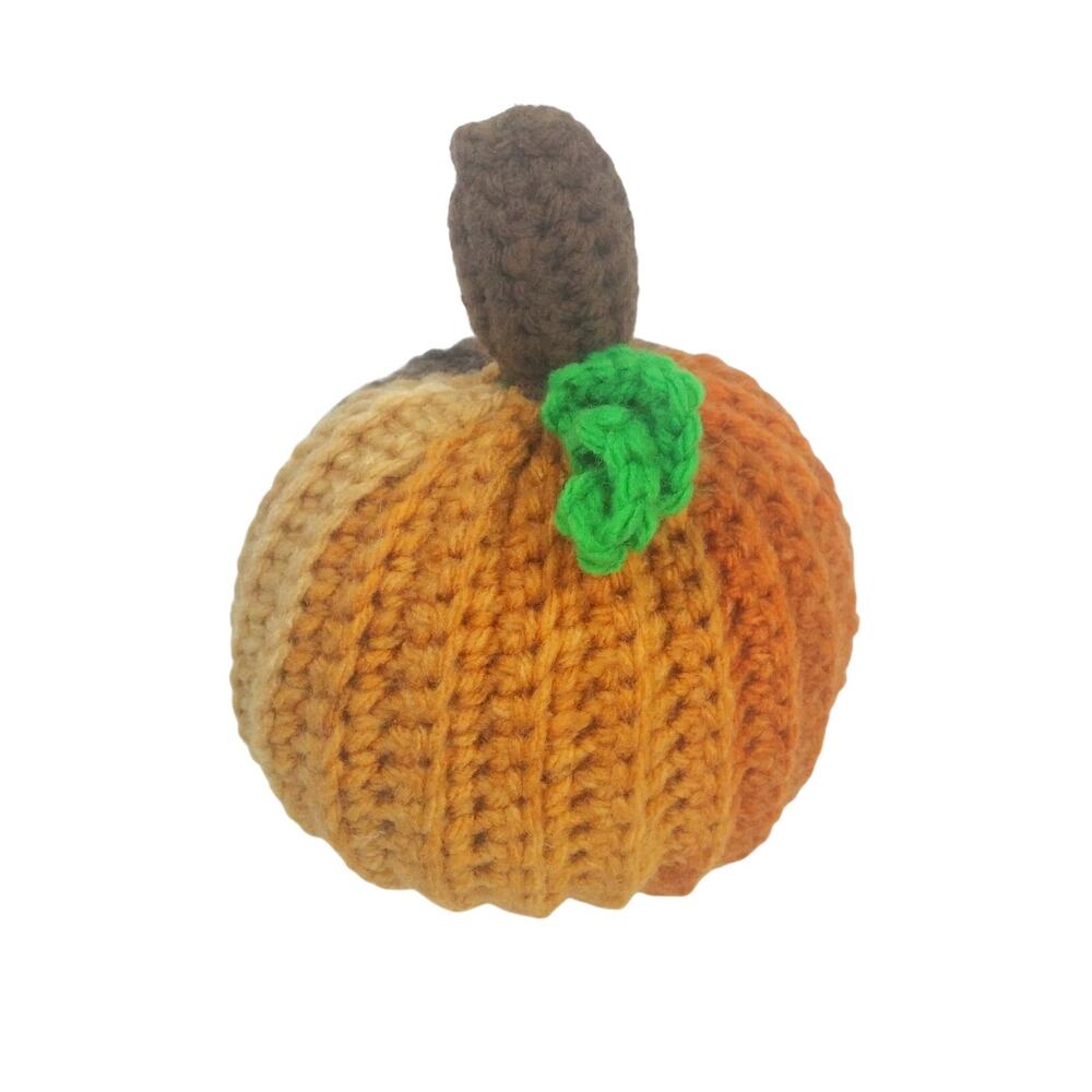 Handmade Crochet Pumpkin Amigurumi Autumn Fall Decor Colors Medium Plush Ribbed